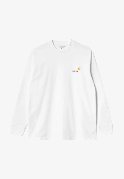Мужской лонгслив Carhartt WIP American Script, белый