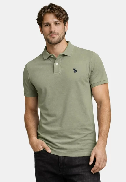 Мужское поло U.S. Polo Assn. USBrodyy, оливковое