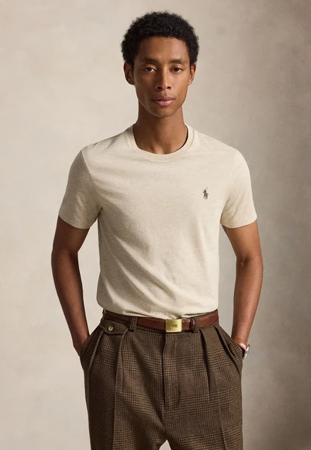 Мужская футболка Polo Ralph Lauren Slim Fit, бежевая