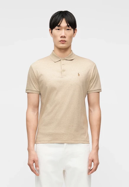 Мужское поло Polo Ralph Lauren Custom Slim Fit, кремовое