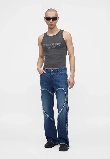 Джинсы унисекс Carne Bollente Love Pants Live On, синие
