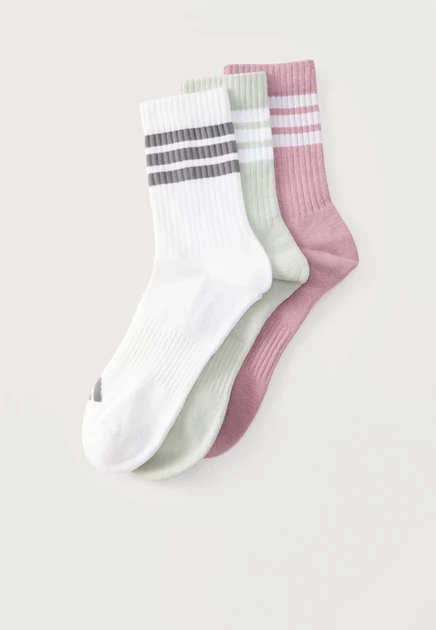 Унисекс носки adidas Performance Stripes, 3 пары, сиреневые/белые/зеленые