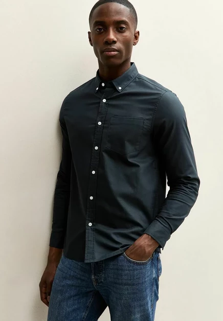 Мужская рубашка New Look Regular Oxford, темно-синяя