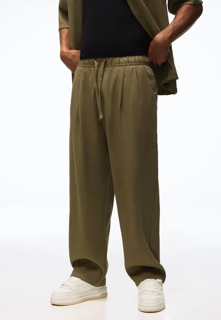 Мужские брюки Bershka Super baggy, хаки