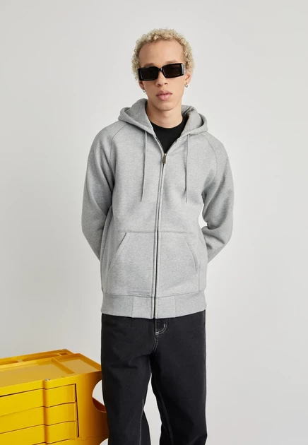 Мужская толстовка на молнии Carhartt WIP, серая