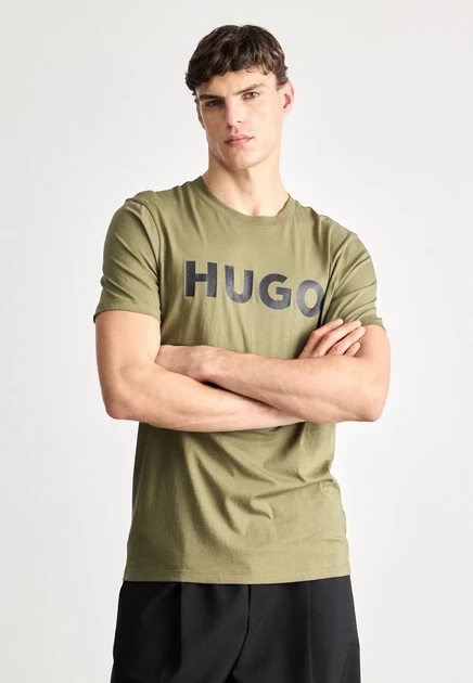 HUGO DULIVIO - Print T-shirt - natural open green