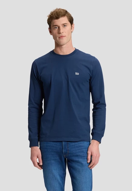 PATCH LOGO TEE - Long sleeved top - black dress blues