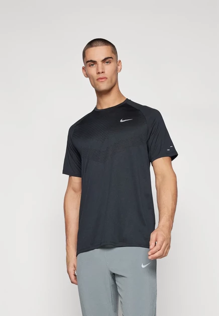 Nike Performance STRIDE - Sports T-shirt - midnight navy/reflective silver-coloured black/reflective silver-coloured