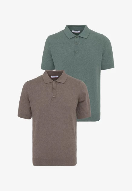 Felix Hardy 2 PACK - Polo shirt - beige mottled green