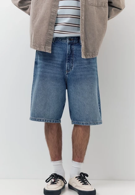 Мужские джинсовые шорты Pull&Bear, синие