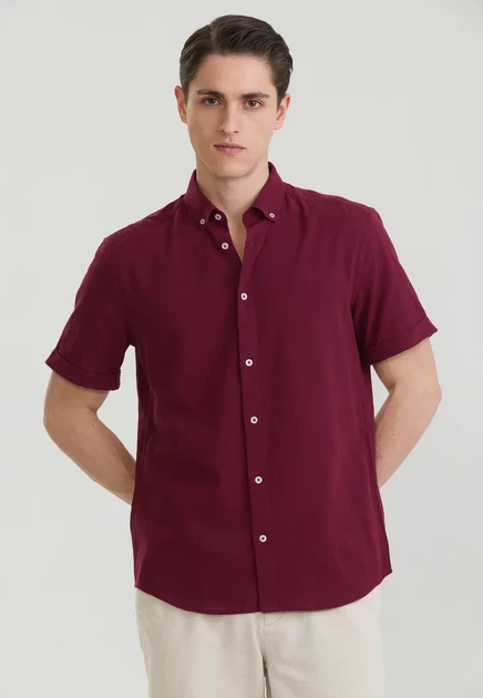 Felix Hardy SHORT SLEEVE SHIRT - Shirt - brown bordeaux