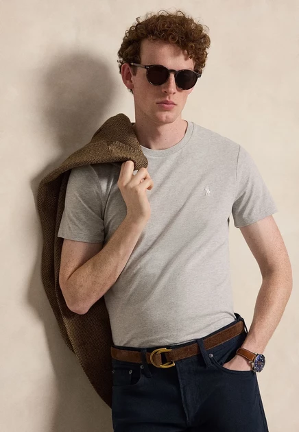 Мужская футболка Polo Ralph Lauren Slim Fit, меланж