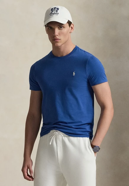Polo Ralph Lauren CUSTOM SLIM FIT JERSEY CREWNECK T-SHIRT - Basic T-shirt - garden pink dusty azure