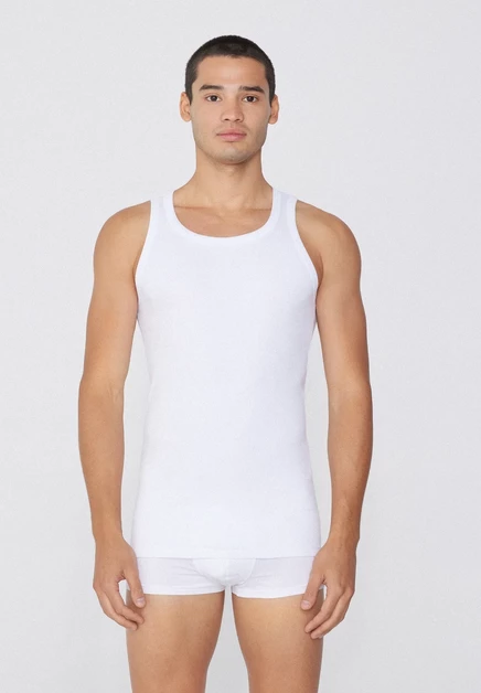 Мужская майка Tezenis в рубчик, белая