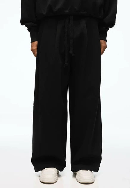 Мужские брюки Bershka Bonded Wide Leg, черные