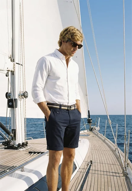 Мужские шорты Indicode Jeans Royler с ремнём, синие