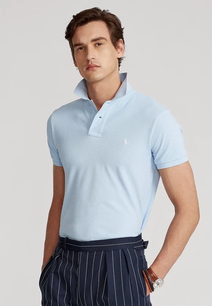 Мужское поло Polo Ralph Lauren Slim Fit Mesh, синее