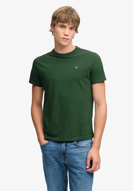 Superdry & Co SUPERDRY ESSENTIAL SD&CO LOGO EMBROIDERED T-SHIRT.. - Basic T-shirt - stormy weather blue navy rich boston green cream