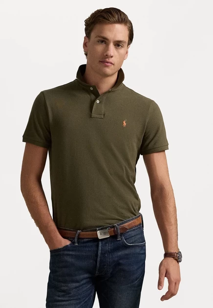 Мужское поло Polo Ralph Lauren Slim Fit, оливковое