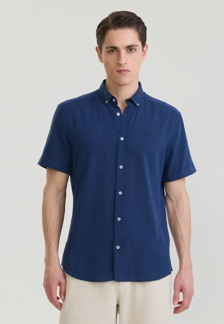Felix Hardy SHORT SLEEVE SHIRT - Shirt - brown dark blue