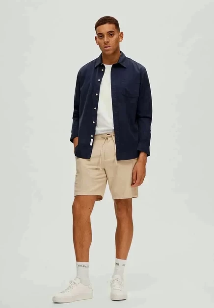 Мужские шорты Selected SLHCOMFORT BRODY, бежевые