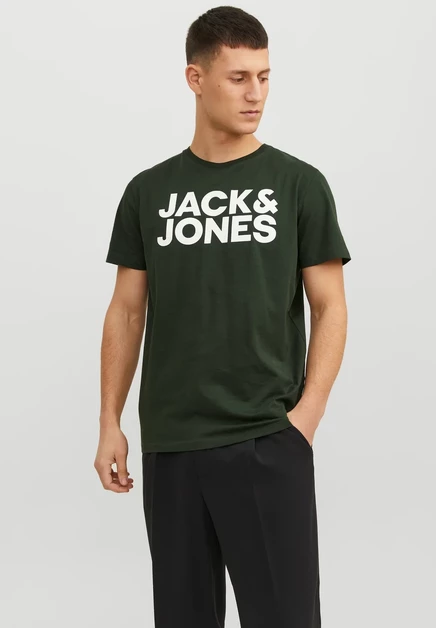 Мужская футболка Jack & Jones JJECORP LOGO, зеленая