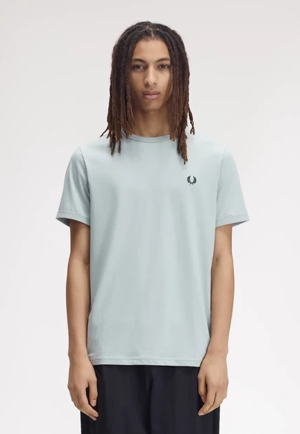 Fred Perry RINGER  - Basic T-shirt - dusky blue silver blue