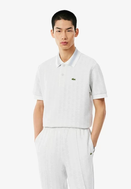 Мужское поло Lacoste DH1417_QIJ, серо-белое