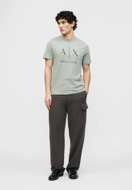 Мужская футболка Armani Exchange Slim Fit, зелёная