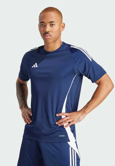 Мужская футбольная футболка adidas Performance TIRO24, темно-сине-белая