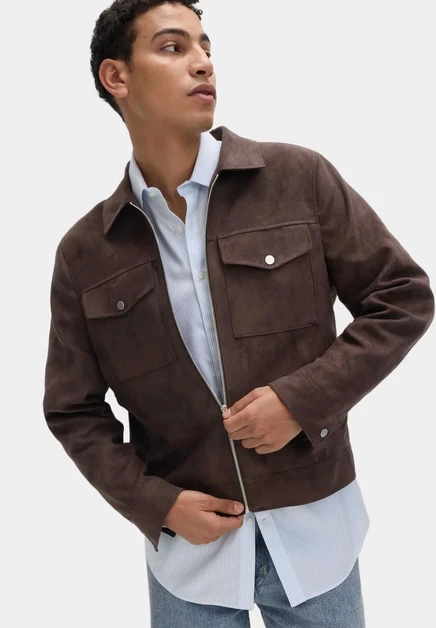 Мужская куртка Marks & Spencer Trucker, шоколадная