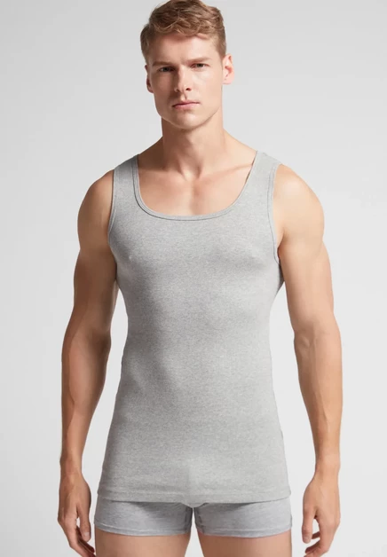 Мужская майка IUMAN Intimissimi RIBBED, серая