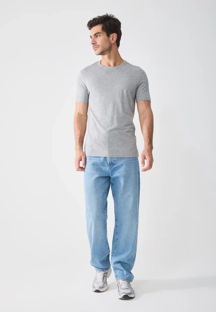 Pier One by Zalando 5 PACK - Basic T-shirt - egret/greige/ash rose/fig/caviar mottled bordeaux/white/dark blue/light grey/black