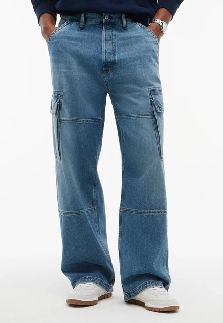 Мужские джинсы Tommy Jeans Theo Baggy, средне-синие