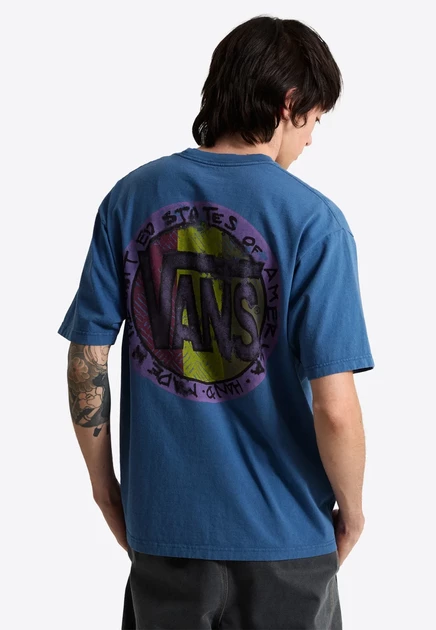 Мужская футболка Vans Blotched Circle, темно-синяя