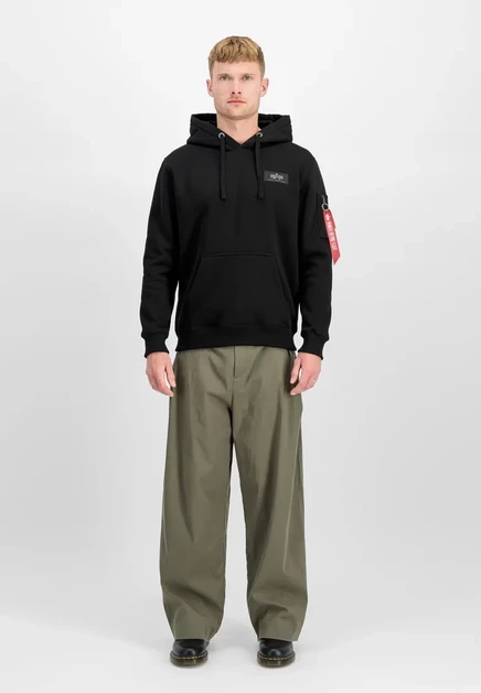 Мужское худи Alpha Industries Backprint, черное