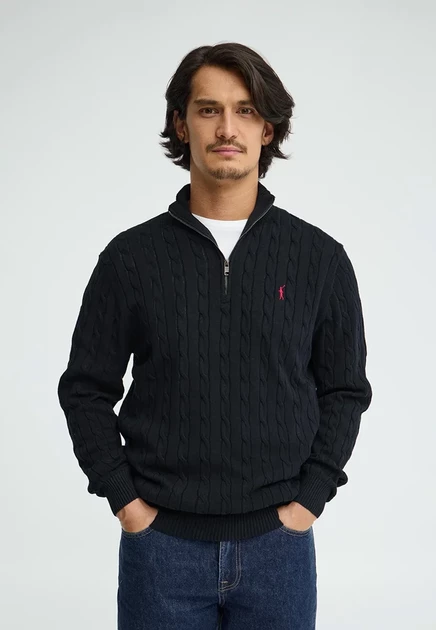 Мужской джемпер Polo Club Rigby Go Cable Zipper, темно-синий