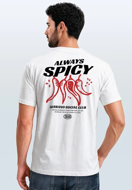 Мужская футболка Neverless Chilli Always Spicy, белая