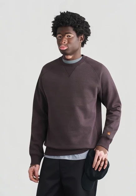 Carhartt WIP CHASE - Sweatshirt - dark navy/gold-coloured brown