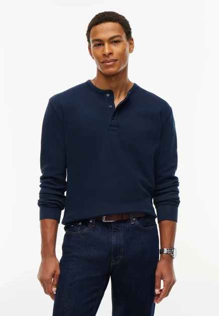 Tommy Jeans Long sleeved top - ice grey heather dark blue