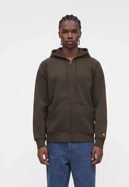 Carhartt WIP HOODED CHASE - Zip-up sweatshirt - heather grey dark green