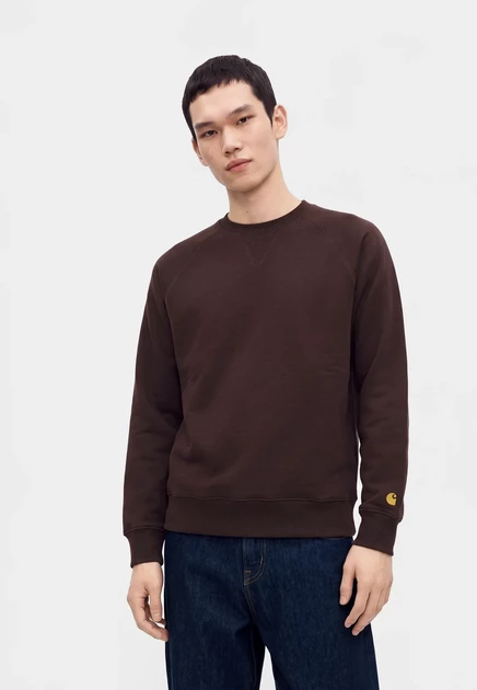 Carhartt WIP CHASE - Sweatshirt - dark navy/gold-coloured palisander/gold-coloured