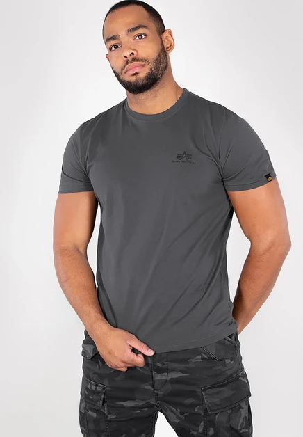 Мужская футболка Alpha Industries Basic, серо-черная