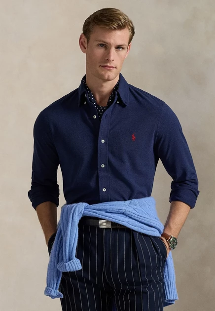Polo Ralph Lauren FEATHERWEIGHT SHIRT - Shirt - white spring navy heather