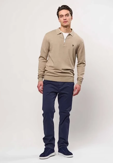 Мужской лонгслив U.S. Polo Assn. Umdave, меланжевый