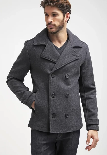 Мужское короткое пальто Pier One by Zalando, темно-серое