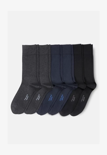 Мужские носки Falke Happy, 6 пар, черно-сине-серые