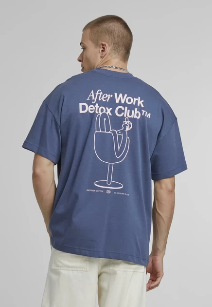 Мужская футболка Another Cotton Lab Detox Club, синяя