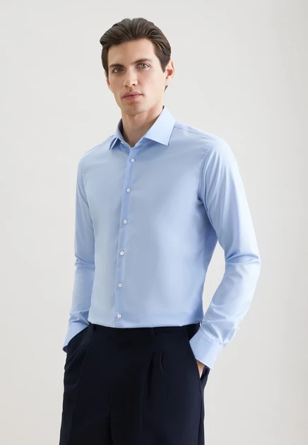Мужская рубашка Seidensticker Kent X-Slim Fit, голубая