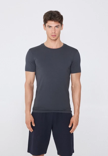 Мужская нательная футболка Tezenis Stretch, чёрно-серая